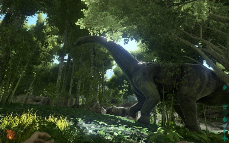 Ark Survival Evolved 恐竜や古代生物がいる世界をオープンワールドで駆け回る 彼らと狩猟 共存していくサバイバルmmoオンラインゲーム ５分で見つかる 死ぬほど面白いpcオンラインゲームおすすめ