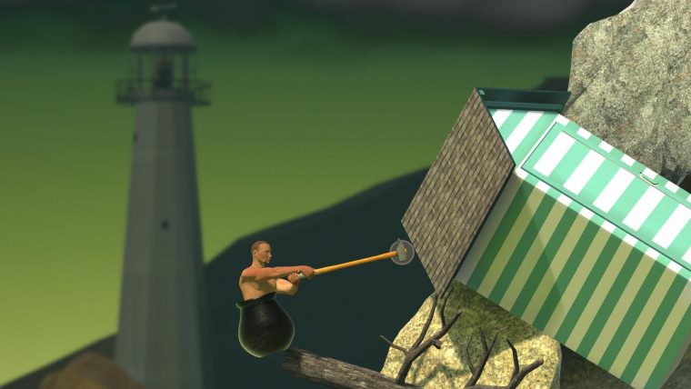 Getting Over It With Bennett Foddy 壺に下半身が入った男性が