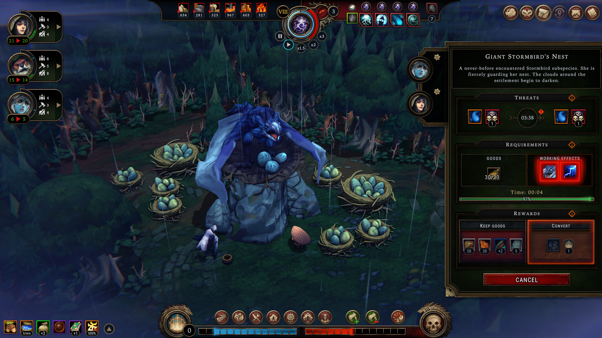 Against the Storm プレイヤーの声 – 住民と資源の管理画面