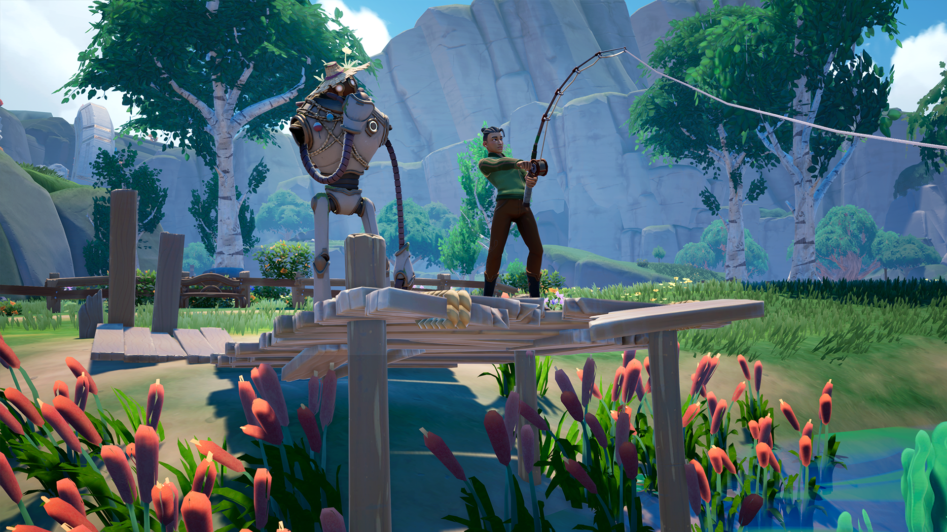 Paliaの料理システム——キャンプファイアで料理するキャラクター