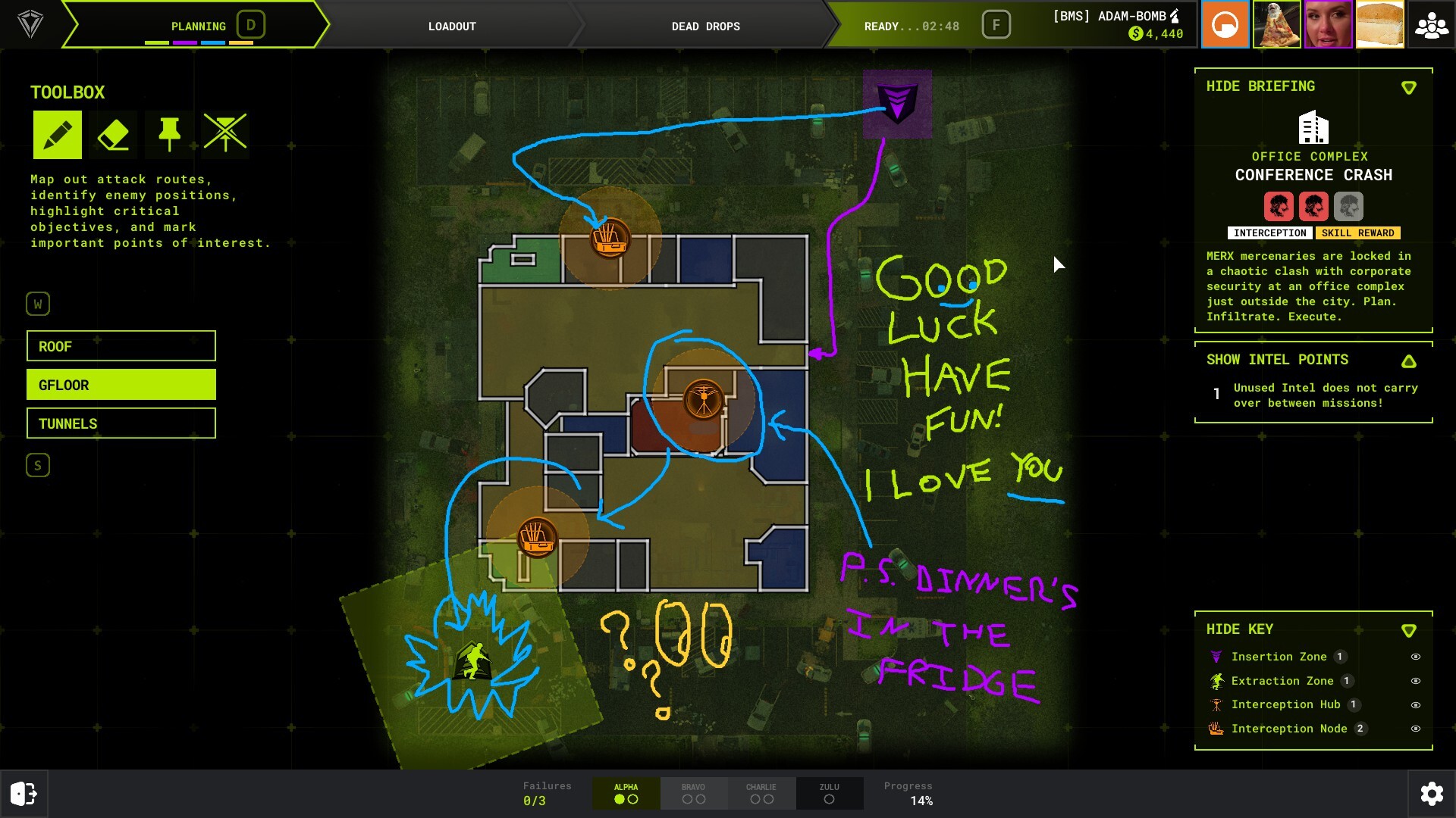 Rogue Point チーム4人でのミッション攻略シーン