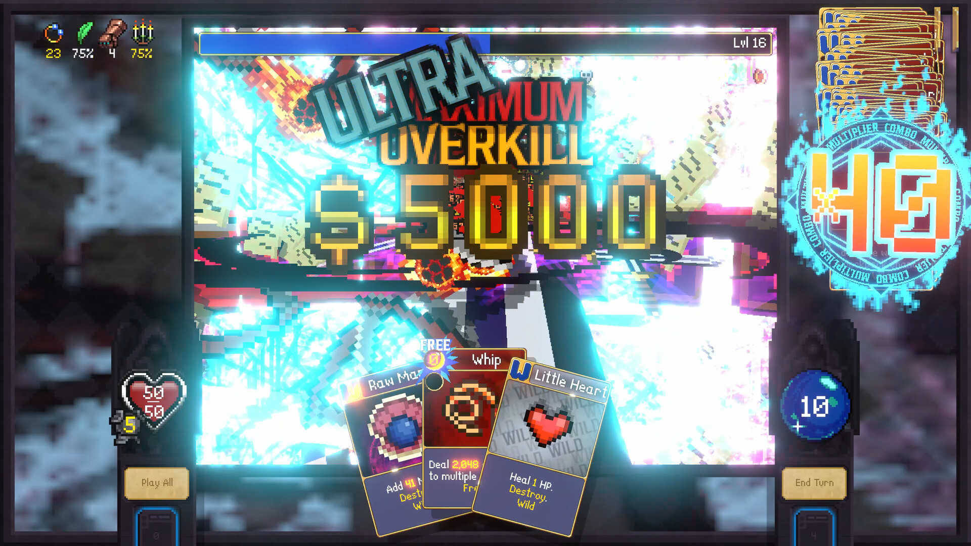 Vampire Crawlers ジェムシステムUIとカードカスタマイズ画面