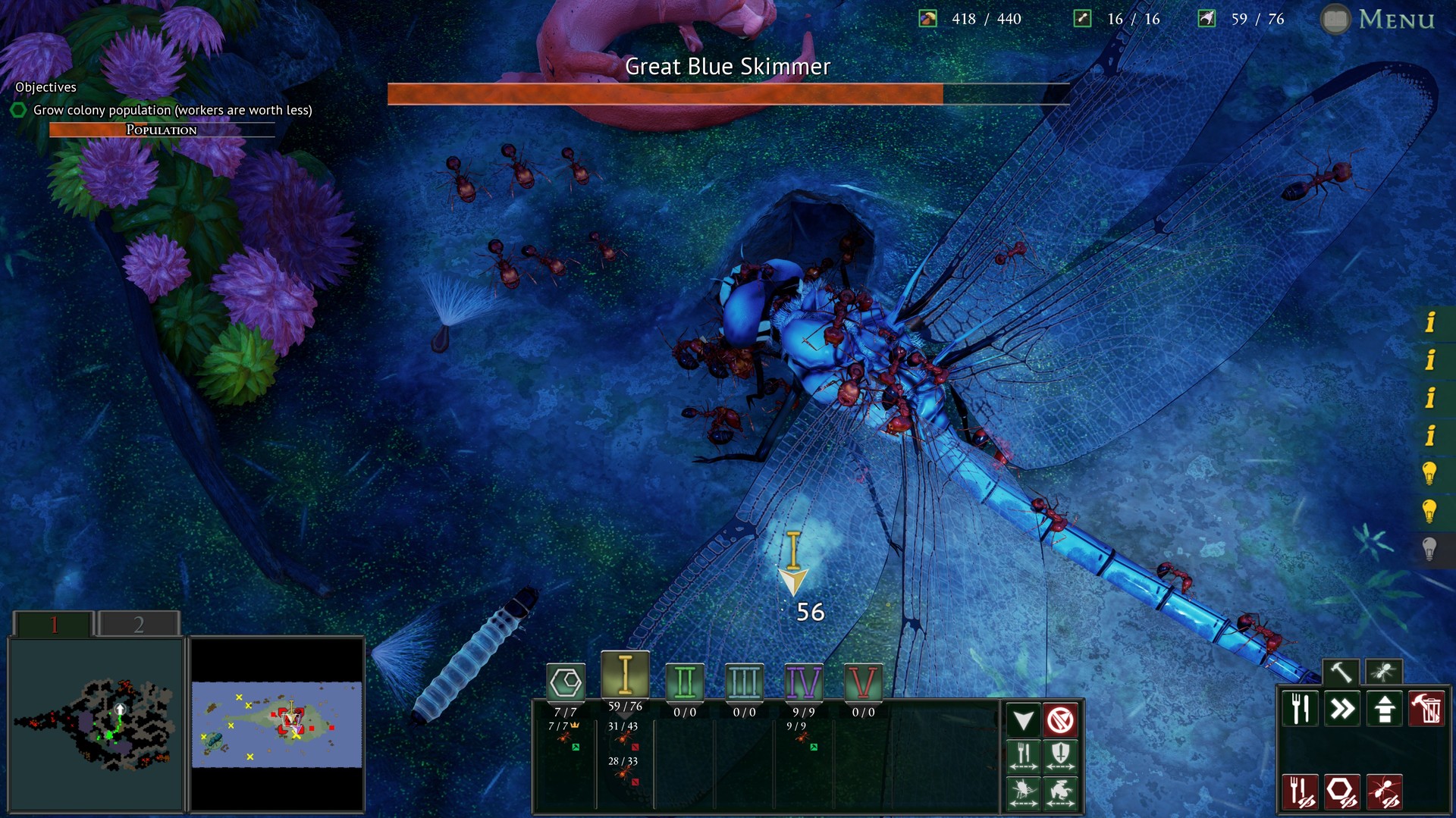 Empires of the Undergrowth キャンペーンの戦闘シーン