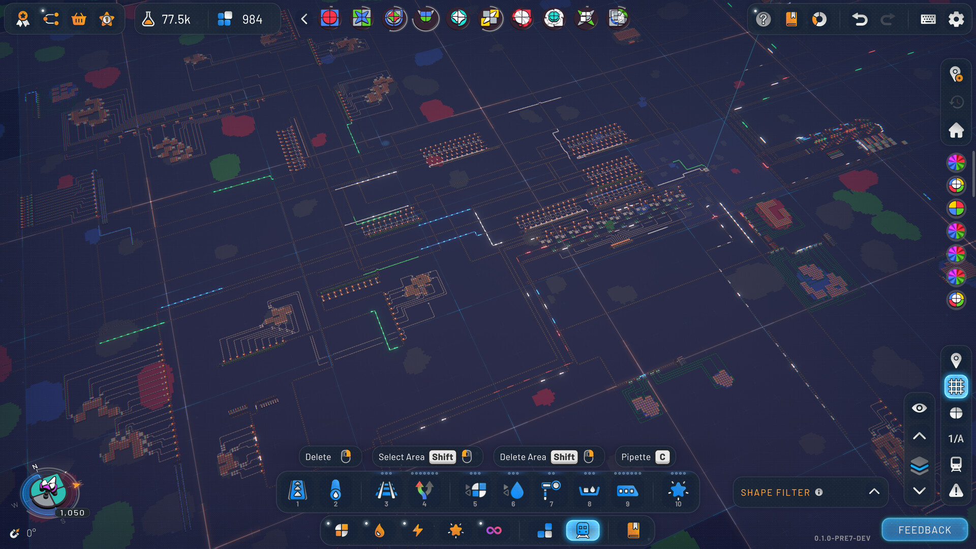 shapez 2 複雑な工場レイアウト