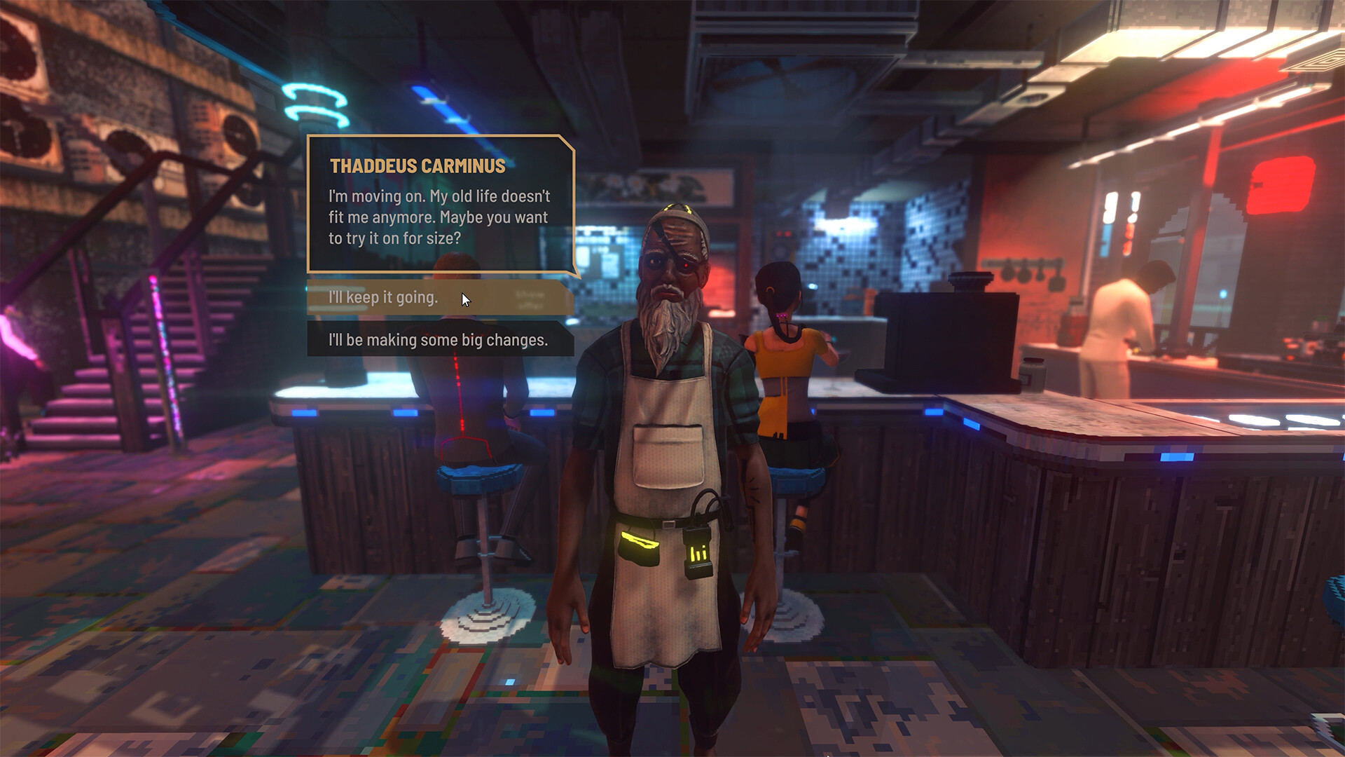 Nivalisのナイトクラブ。ネオンが輝く夜のクラブ内部