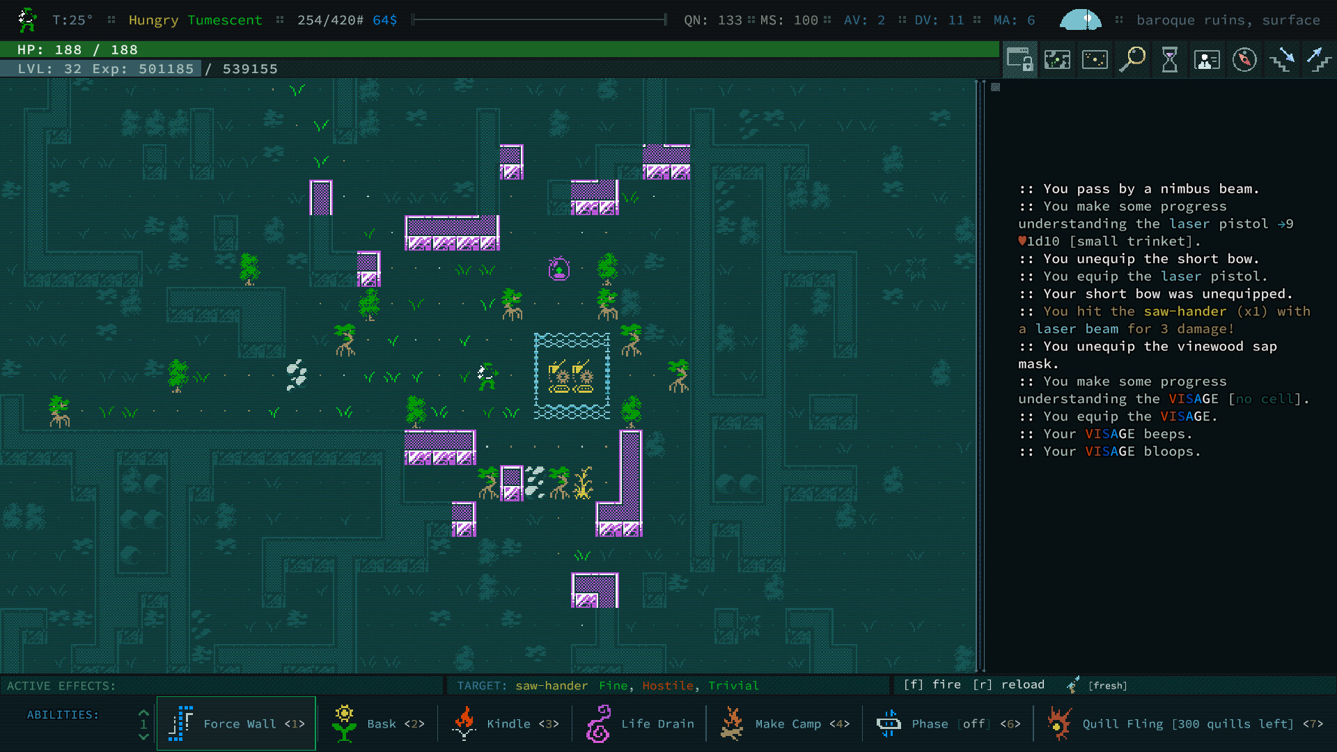 Caves of Qud キャラクター作成画面