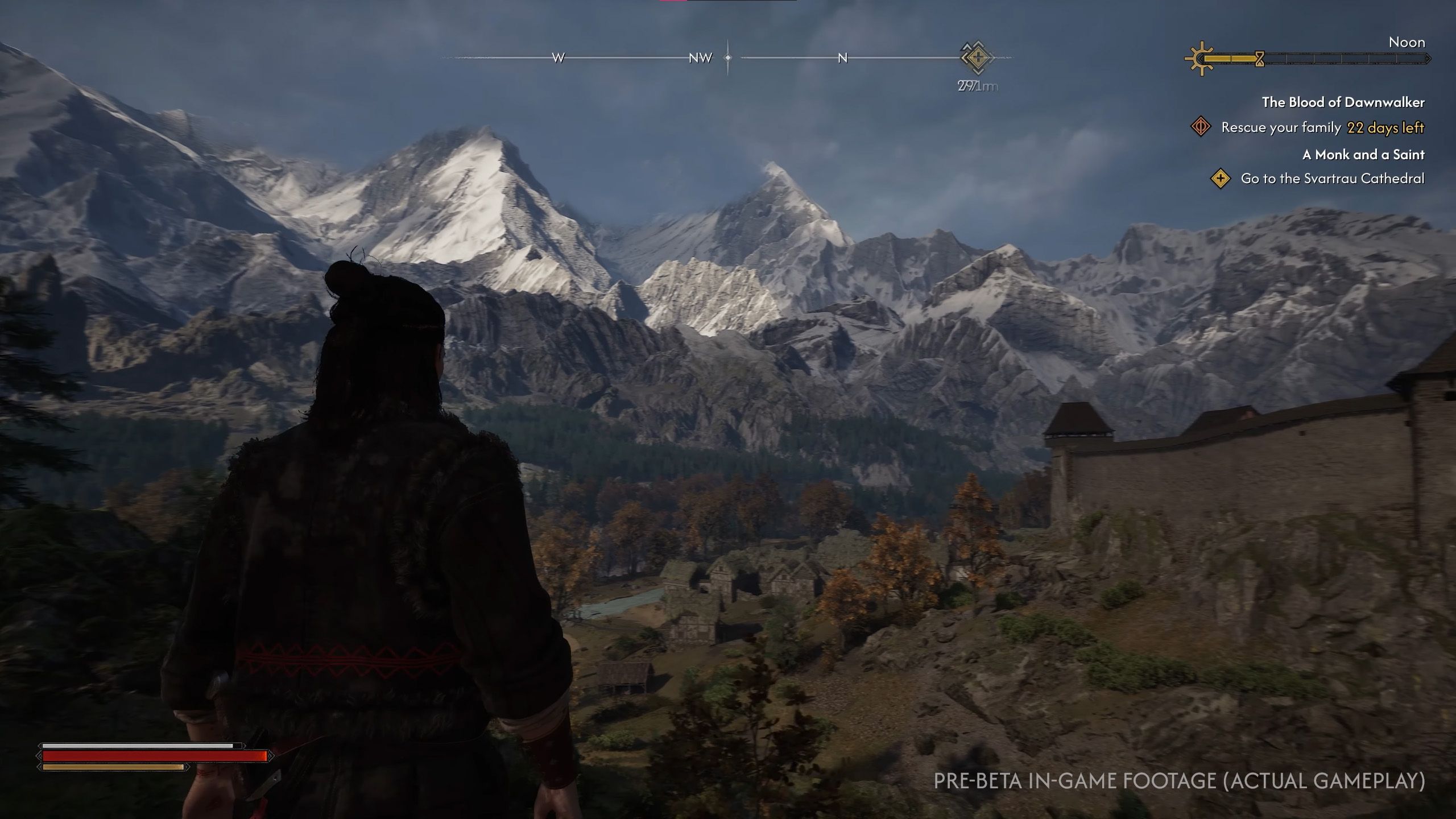 The Blood of Dawnwalker - コーエンがカルパチア山脈を見渡す昼の探索シーン