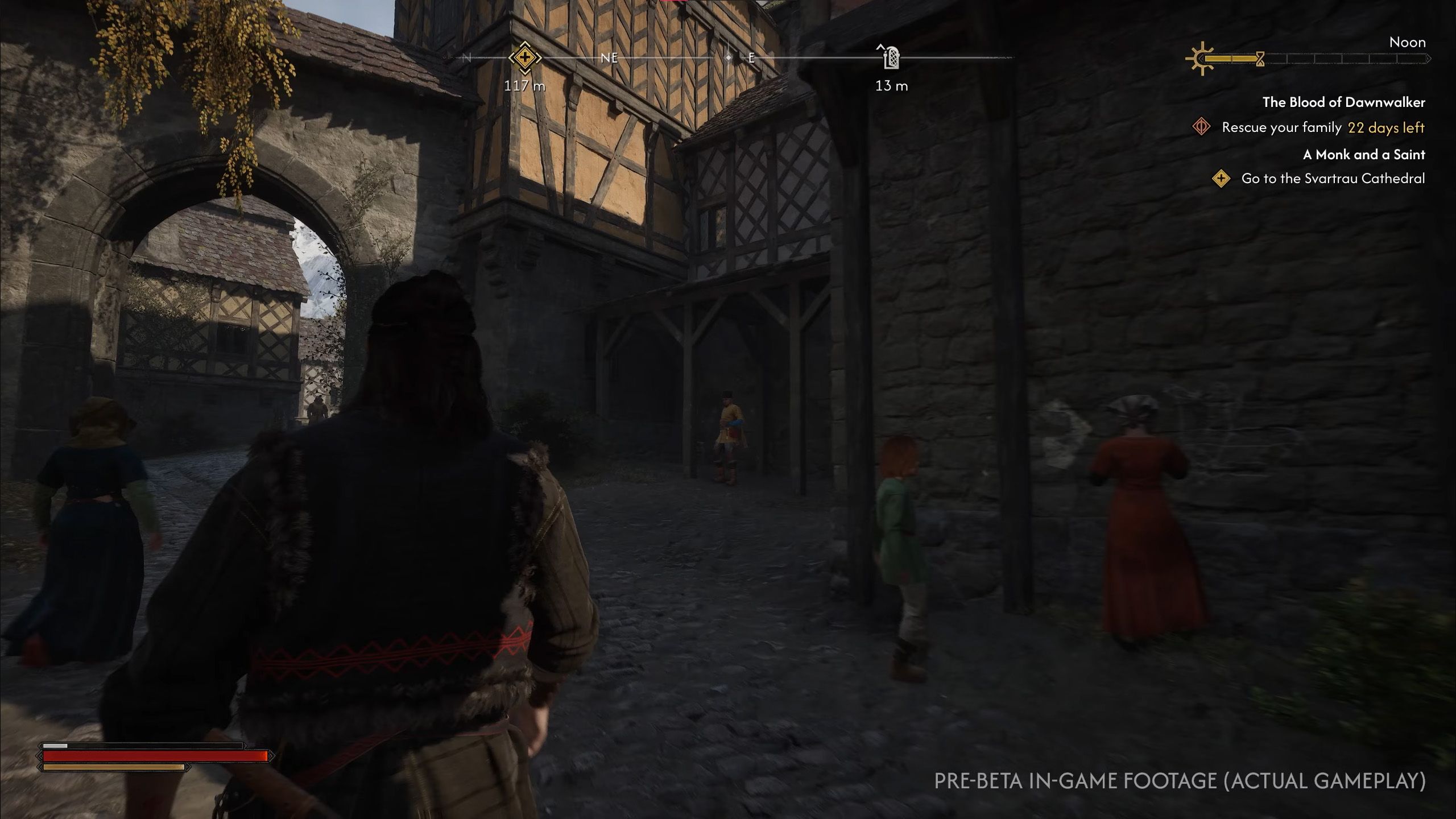 The Blood of Dawnwalker - 中世の町並みを歩くコーエン(昼のヴェール・サンゴーラ)